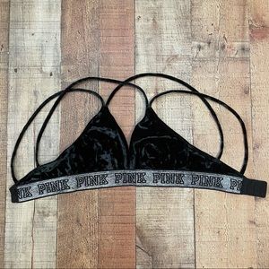 PINK Velvet Bralette Sz XS